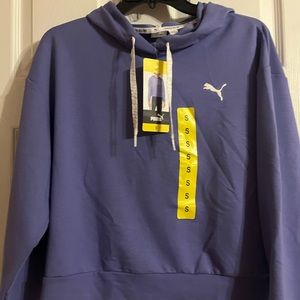 Puma hoodie, women size small, sits at waistline, lightweight